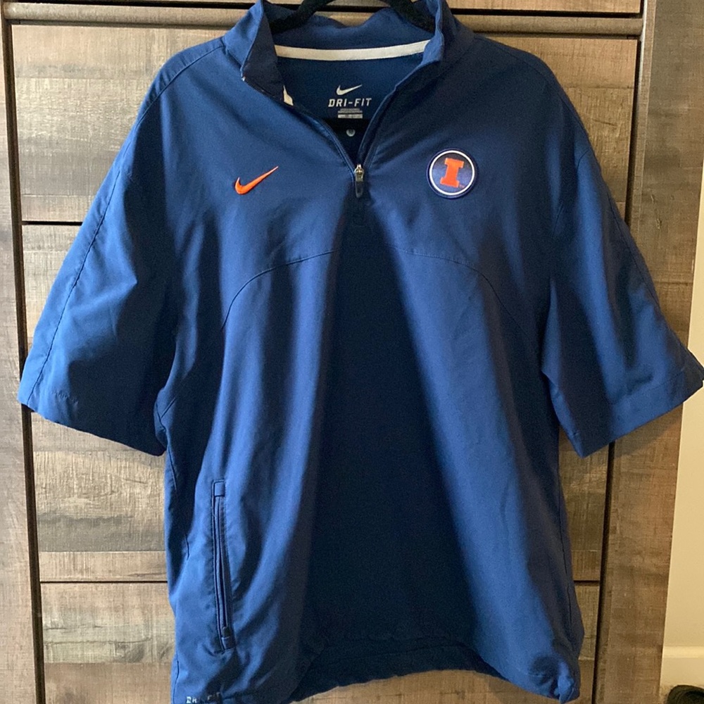 Nike University of Illinois Team Issued Short Sleeved Quarter Zip